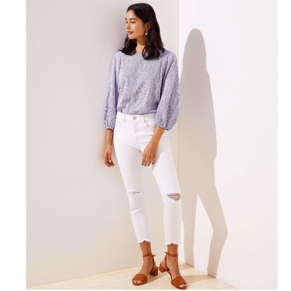 LOFT Denim - LOFT High Waist Distressed Skinny Jeans (16/33)